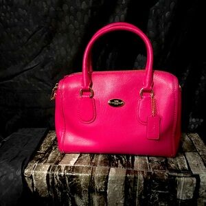 COACH Mini Bennett Pink Leather Satchel. A few significant signs of wear